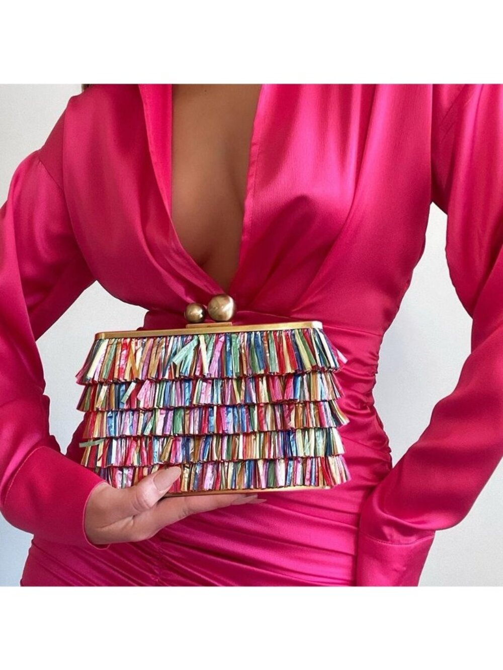 olga berg Carlita Carnivale Clutch in Multi